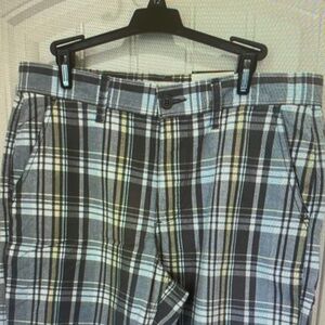 Sonoma Men's Plaid Flat Front Shorts - Black, Gray, White